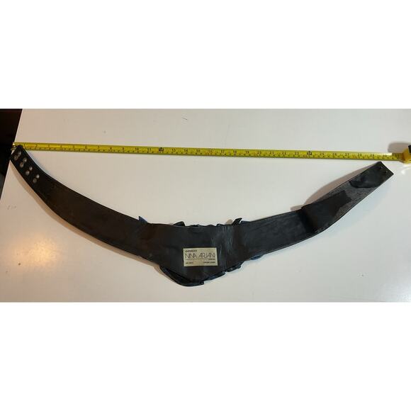 80s Nina Arjani Medium Leatherock Belt Black Blue Gold Leather - Picture 7 of 7